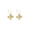 Metal Wind Flower Earrings, High-End Light Luxury Stamen Earrings Exaggerated Retro Pleated Petal Earrings Women