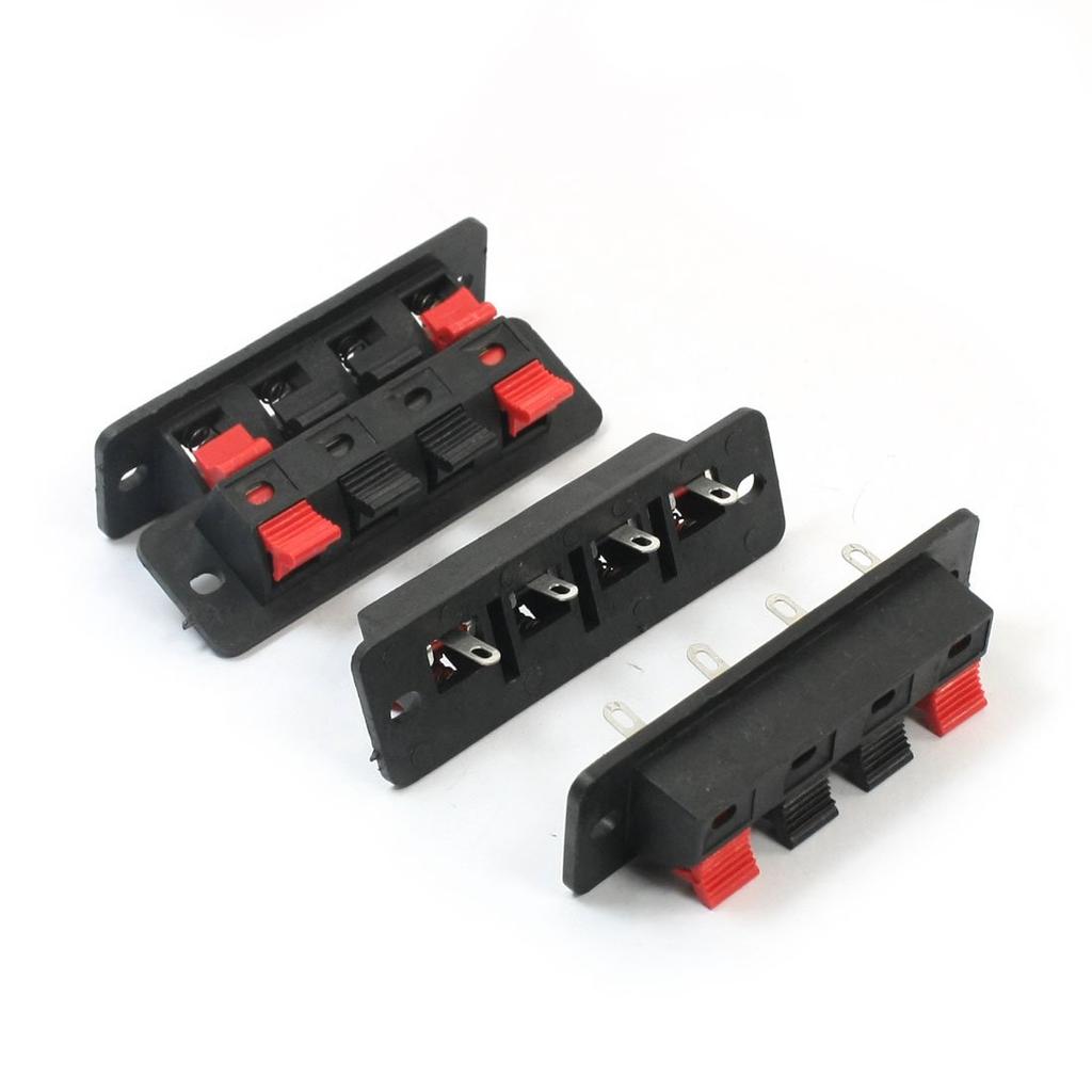 Uxcell Speaker Terminal Speaker Terminal Single Row 4 Position Push Type 4pcs