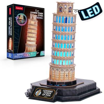 Кубическая Башня Пизы с LED, L535h, Набор для творчества, 3D-пазл, Модель, Архитектурная модель, Школьник младших классов