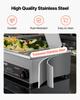 VEVOR Commercial Food Warmer, 1500W Electric Stainless Steel Steam Food Warmer with Glass Cover
