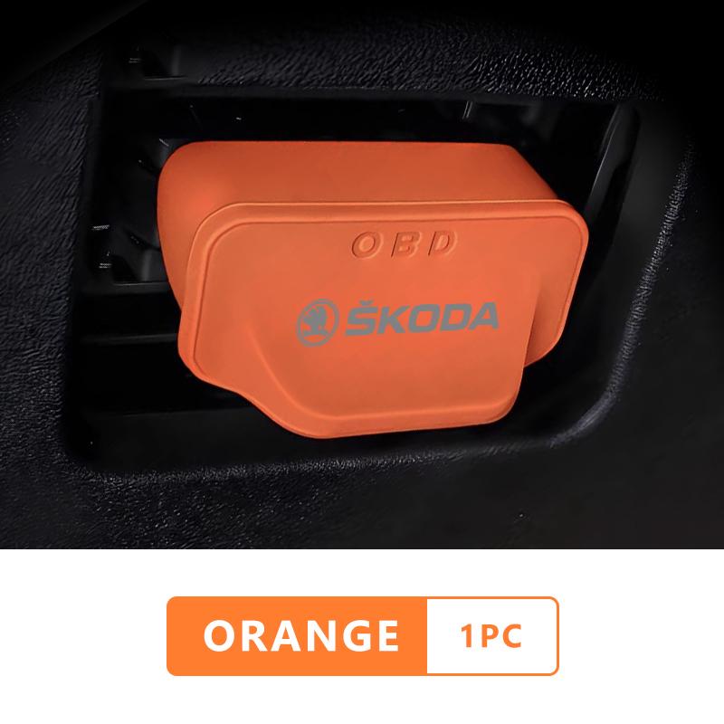 Car OBD Interface Protective Cover Silicone Obd Dust Cover Interior Accessories For Skoda Octavia A5 A7 RS Fabia Superb Rapid bst433