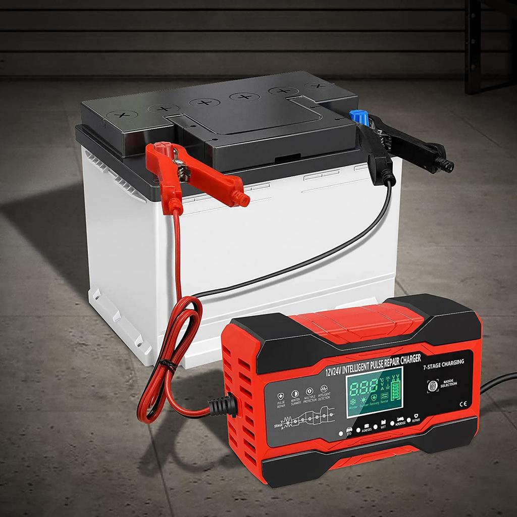12 В-24 В, полностью автоматическое автомобильное зарядное устройство, 12 В, 10 А, цифровое автомобильное зарядное устройство, импульсный ремонт для AGM GEL WET свинцово-кислотного типа