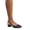 Womens/Ladies Utah Faux Leather Sling Back Wide Low Block Heel Shoes