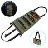 Multi-Purpose Tool Roll Up Bag Wrench Pouch Canvas Hanging Organizer W/ 5 Pocket Portable Small Tools Organizer Bag