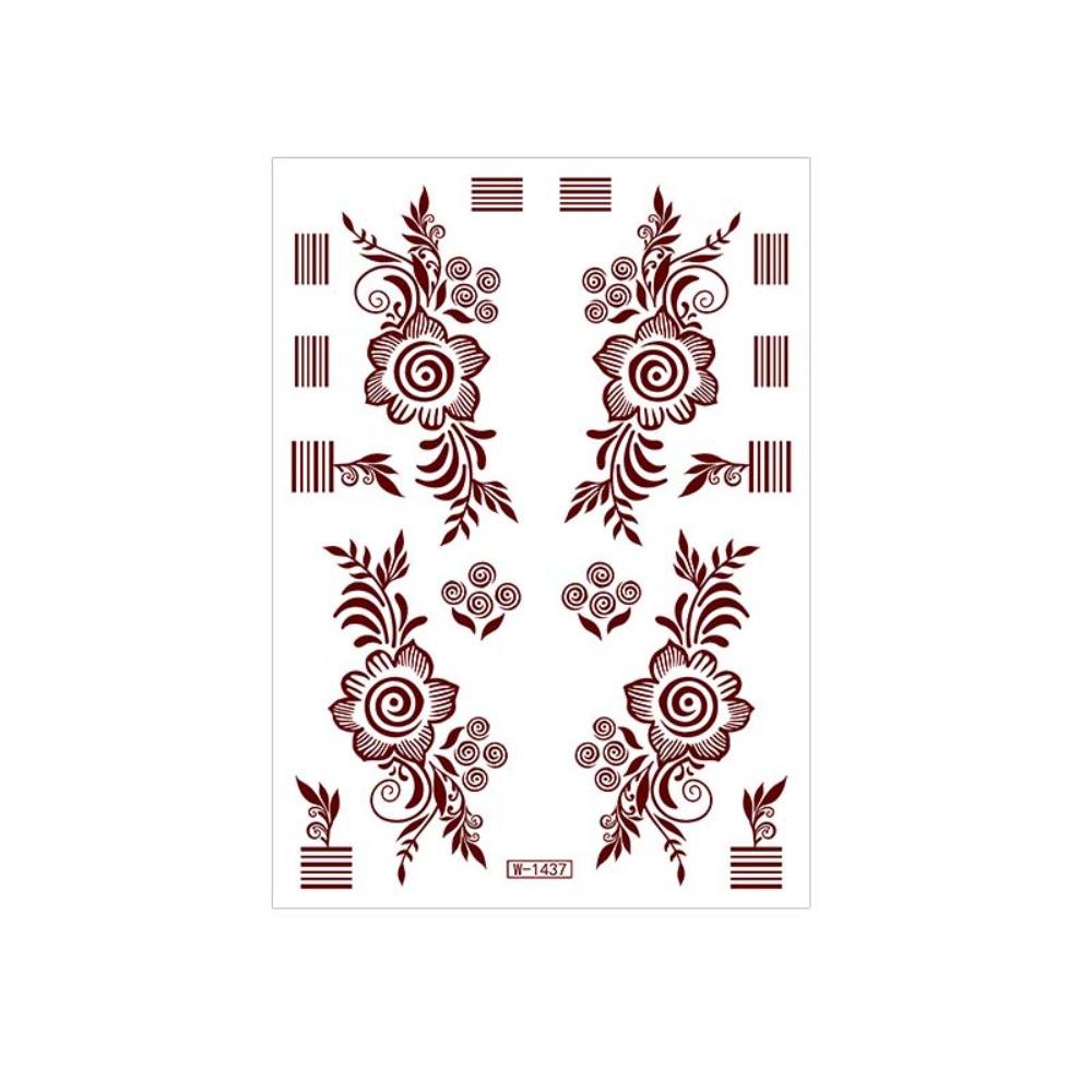 Lace Fake Tattoo Temporary Tattoo Red Mehndi Stickers Body Art Sticker Henna Tattoo Stickers Girls