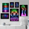 Neon Gamers with Pen, Headset, Keyboard, Canvas, Painting, Posters, Printers, Game Console, Wall Picture for Boy's Room,