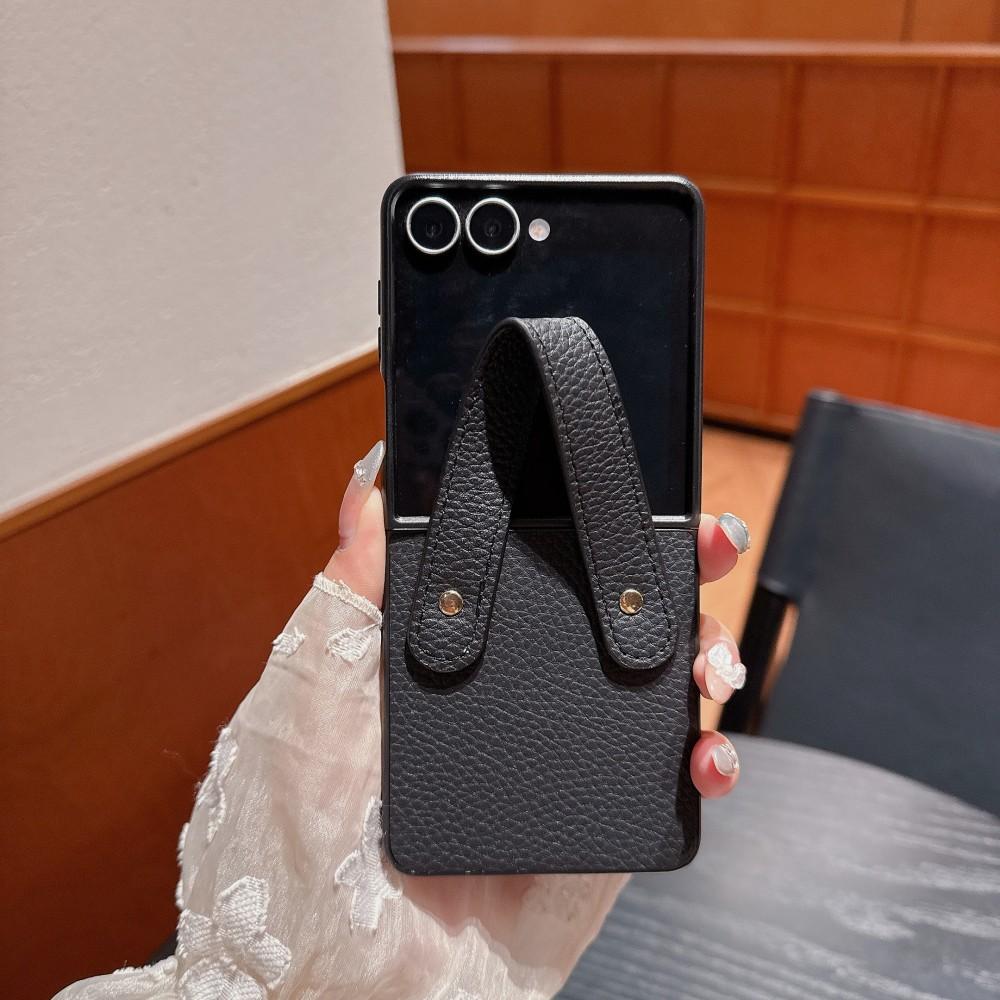 Для Samsung Galaxy Z Flip 7 Чехол Роскошный Личи Кожаный Ремешок Защитная Задняя Крышка Чехол Для Samsung Z Flip 7 FE 6 5 4 3 Shel