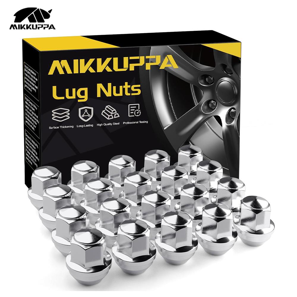 MIKKUPPA 20Pcs M12x1.5 Black Solid One-Piece Wheel Lug Nuts OEM Factory Style Acorn Seat Fits 2001-2022 Ford Escape Anti-Rust