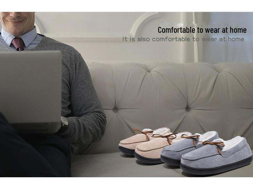 Женские меховые тапочки через границу, теплые хлопковые домашние тапочки с бантиком и круглым носком