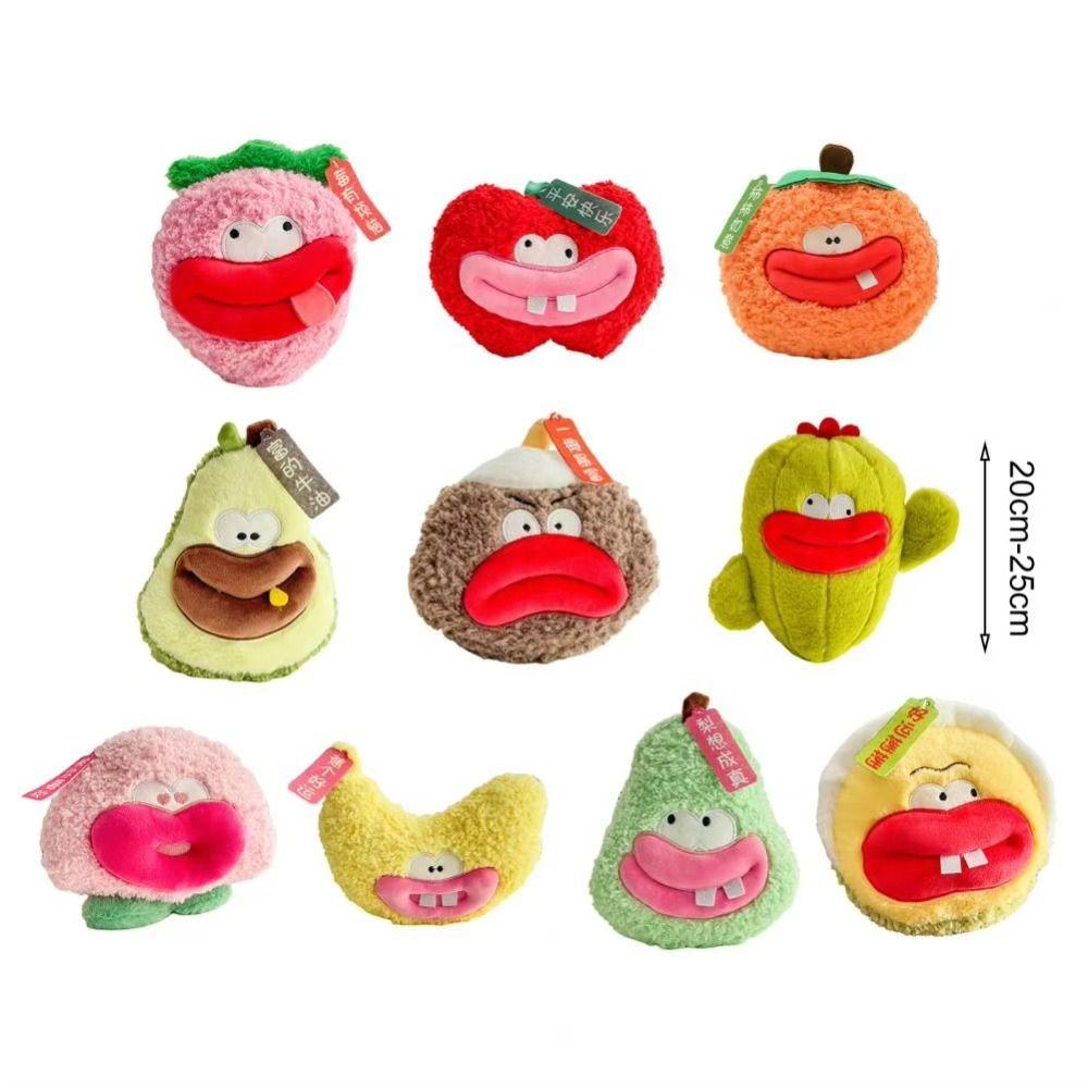 Кукла-груша в виде клубники с большим сосисочным ртом и губами-сосисками, набор плюшевых игрушек для мальчиков и девочек