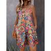 Women Summer Casual Sleeveless Rompers Spaghetti Strap Shorts Overalls Boho Floral Outfits 2025 Jumpsuit With Pockets