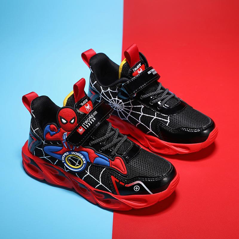 Детские сетчатые кроссовки для бега с подсветкой и мультяшным дизайном - Осень 2025, дышащий стиль