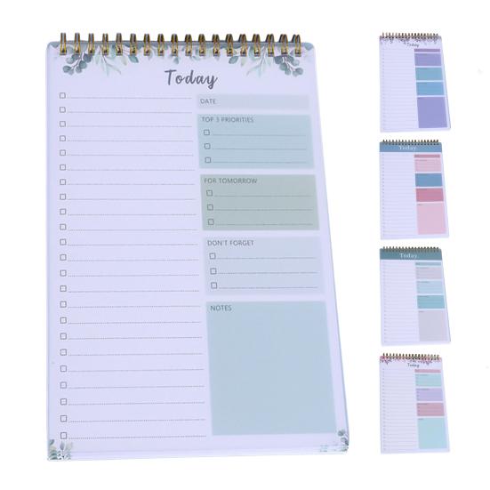 Записная книжка To-Do на спирали, защитный чехол из бумаги плотностью 100 г/м2, недатированный блокнот-планировщик формата А5