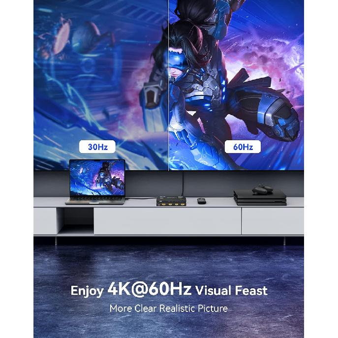HDMI Switch 4K 60Hz HDMI 2.0 Video Switch 3/4/5 in 1 out W/remote HDMI Switcher Hub Box HDR Switch HDMI for PS5 Xbox Series X/S 4