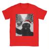 Funny  Cat Selfie with Santa Christmas  Men's T Shirts  Awesome Tees Short Sleeve Round Collar T-Shirts  New Arrival Clothing