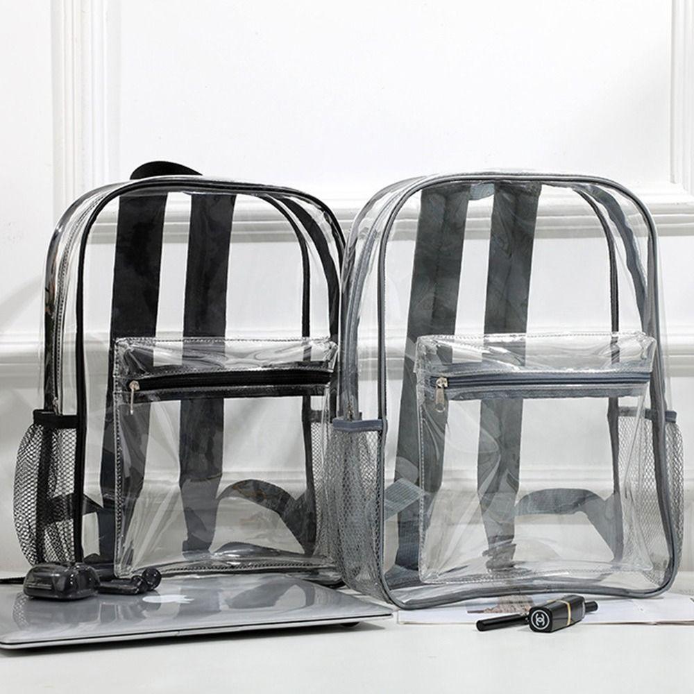 Прозрачный рюкзак большой емкости. Роскошные дизайнерские видимые рюкзаки. Рюкзак из ПВХ. Спорт на открытом воздухе.