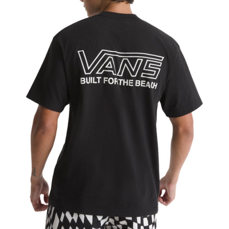 Vans Свободная футболка с круглым вырезом и коротким рукавом с принтом-буквой Мужские топы VN000SR3BLK1
