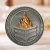Контейнер для монет Challenge Dumpster Pattern Flame Retro Silver Color Challenge Medal Unique Office Desk
