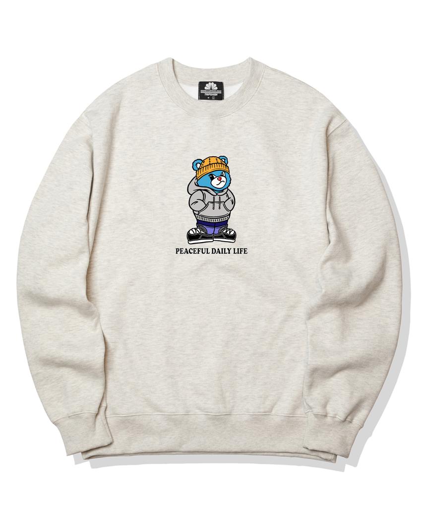 TRIPSHION City Bear Graphic Crew Neck - Ivory