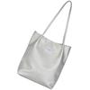 [Alto Rose] Silver Tote Bag Tote Shoulder Bag Shoulder Bag 2way Handbag Large Capacity Big Tote Larger Thin Vertical Commute Commuting To School A4 A4
