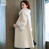 2025 Autumn/Winter Elegant Women's Faux Fur Jacket with Fox Fur Collar and Thickened Loose Design