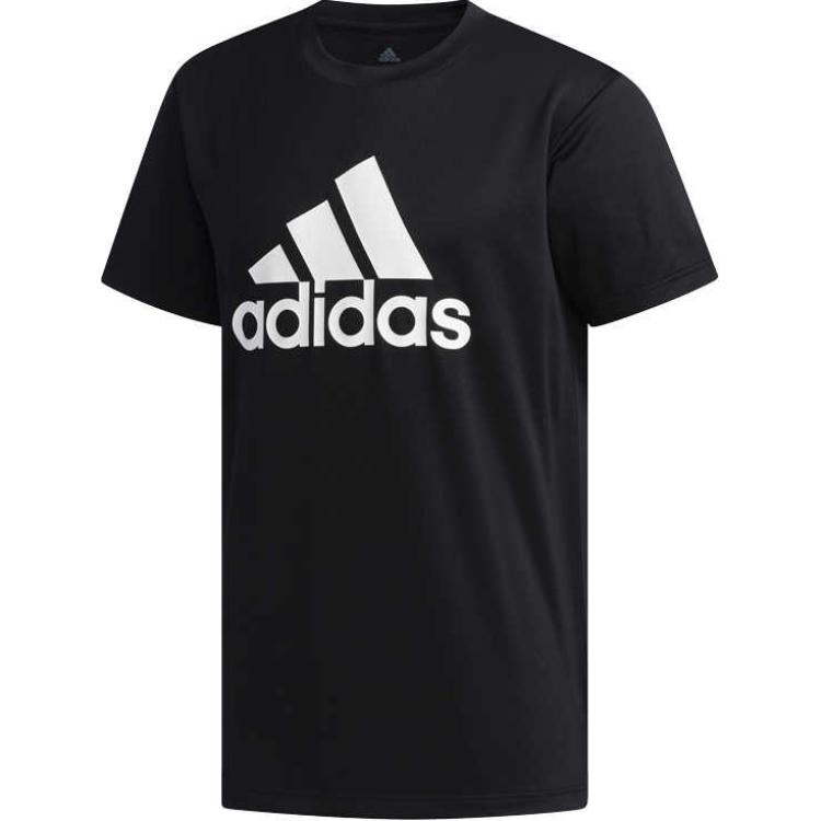 adidas Футболки Мужские Черные С Круглым Вырезом Умеренный Прямой Крой FJ6230