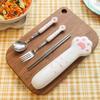 Stainless Steel Portable Cutlery Set: Chopsticks, Spoon, Fork with Storage Box for Students, Children, and Office Workers.