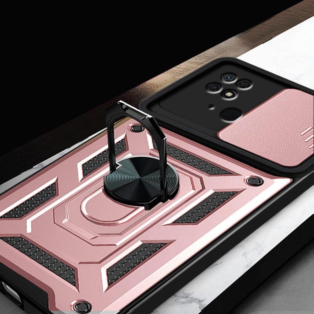Armored case for Xiaomi Redmi 10C, CamShield Slide, rose gold