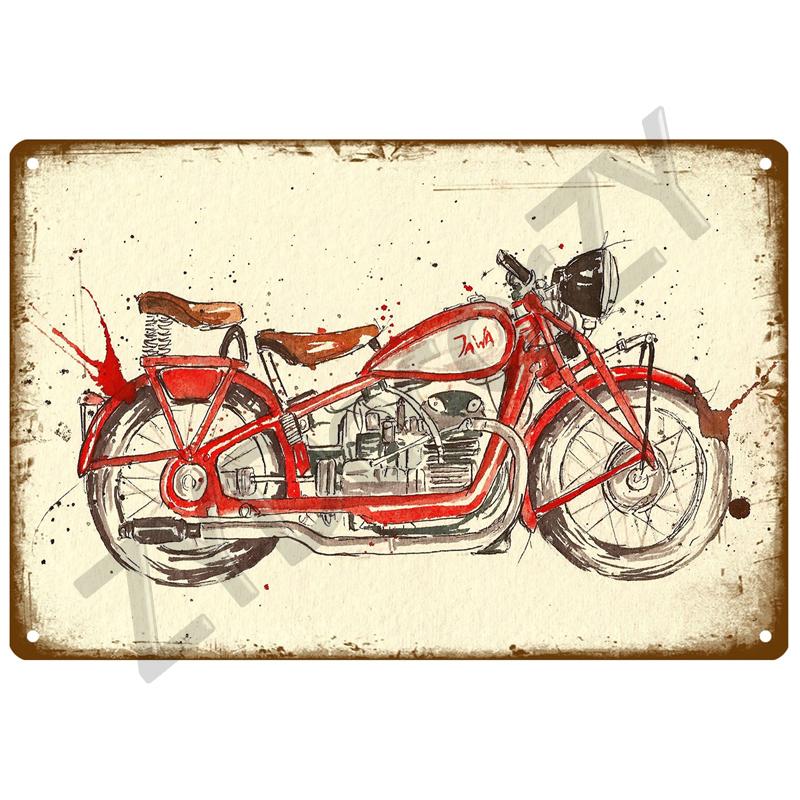 JAWA для гаража металлическая табличка винтажный настенный плакат винтажная ретро комната домашний промышленный подвесной декор художественная жестяная табличка