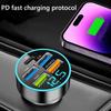 Car Charger 5 Ports USB Super Fast Charging Intelligent Charging Voltage Detection Digital Display Car Adapter Phone Charger