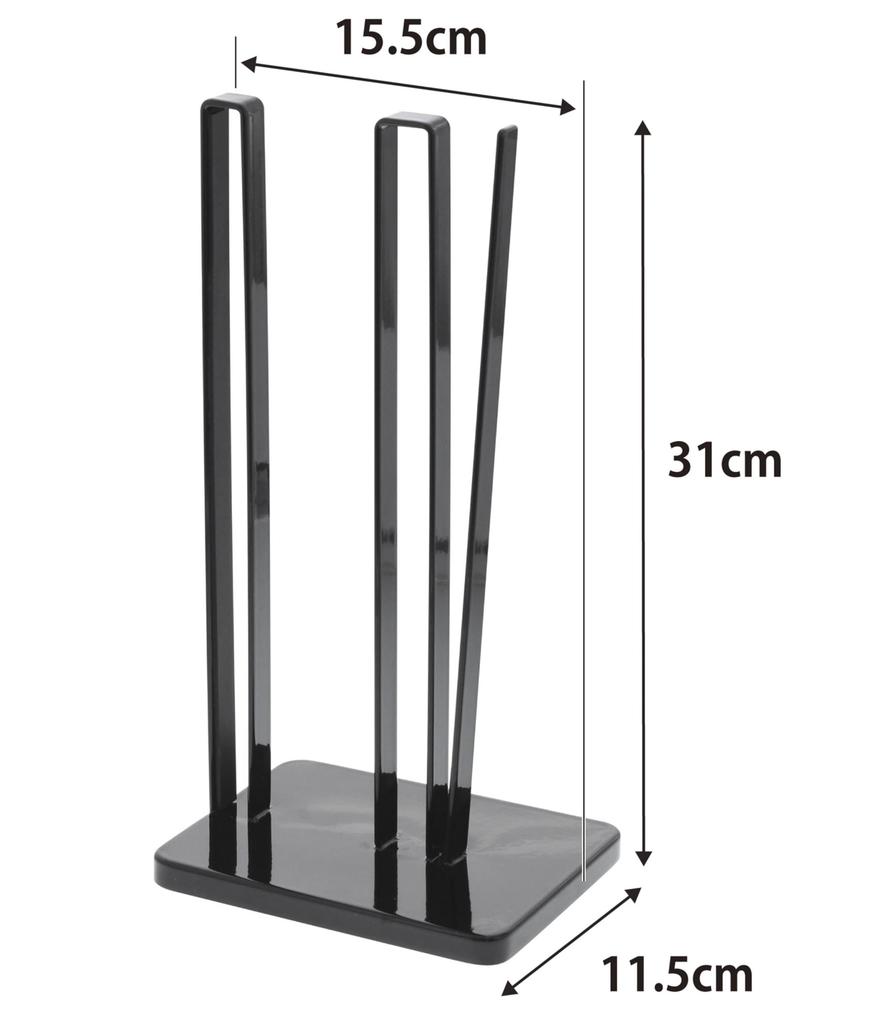 Yamazaki Jitsugyo Kitchen Paper Holder That Can Be Cut with One X X Large Roll 3262 (Yamazaki) Hand, Black, Approx. W15.5 D11.5 H31cm, Tower,