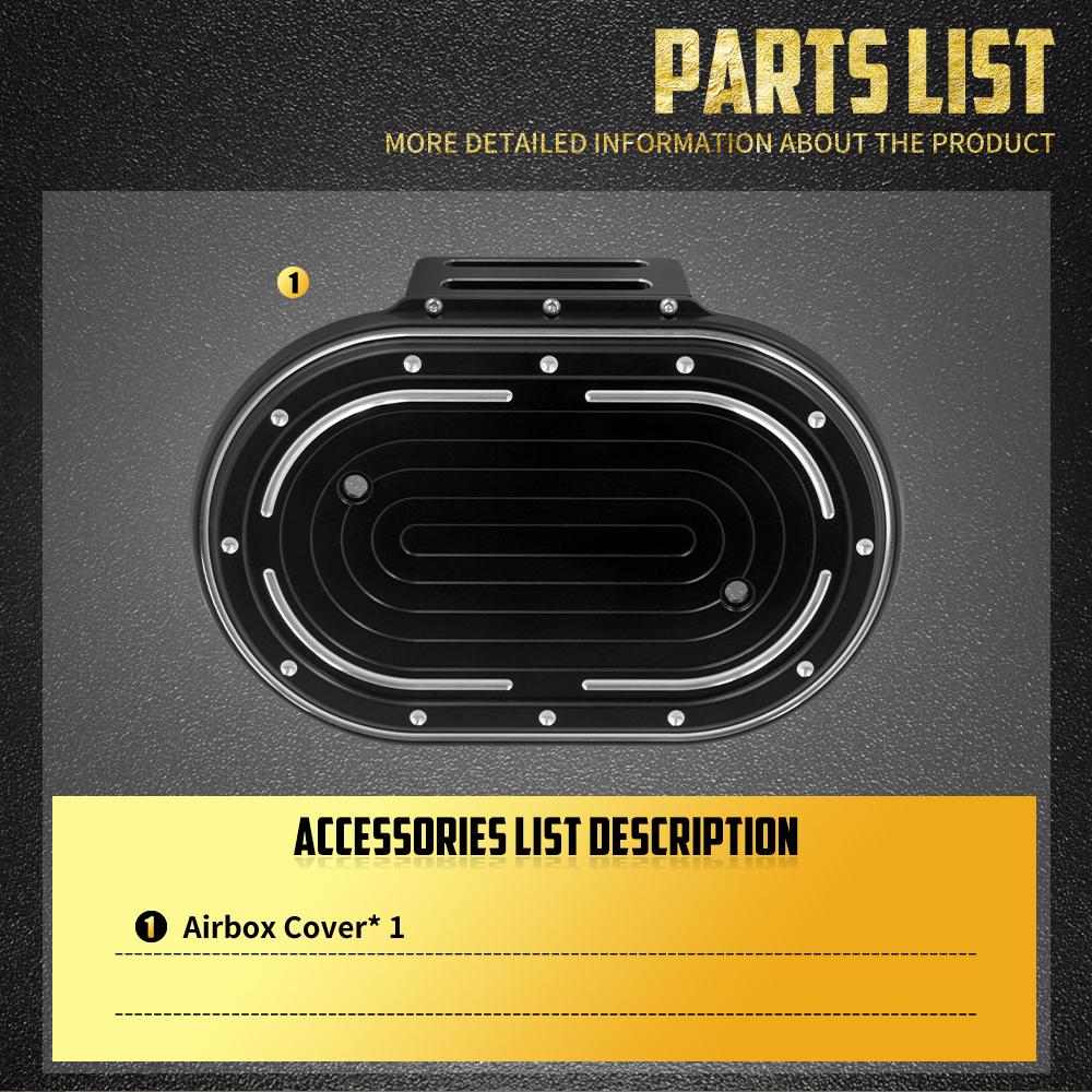 Motorcycle Airbox Cover Air Filter Trim For Harley M8 114 Engine Touring Electra Street Glide 17-Up Softail Breakout FLFB 18-Up