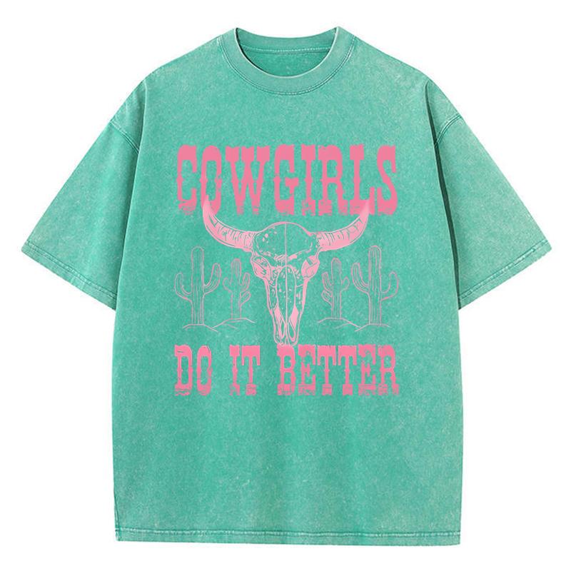 Принт 'Cowgirls Do It Better' Женские футболки Уличный хип-хоп С коротким рукавом Летняя мягкая футболка Свободная дышащая футболка оверсайз