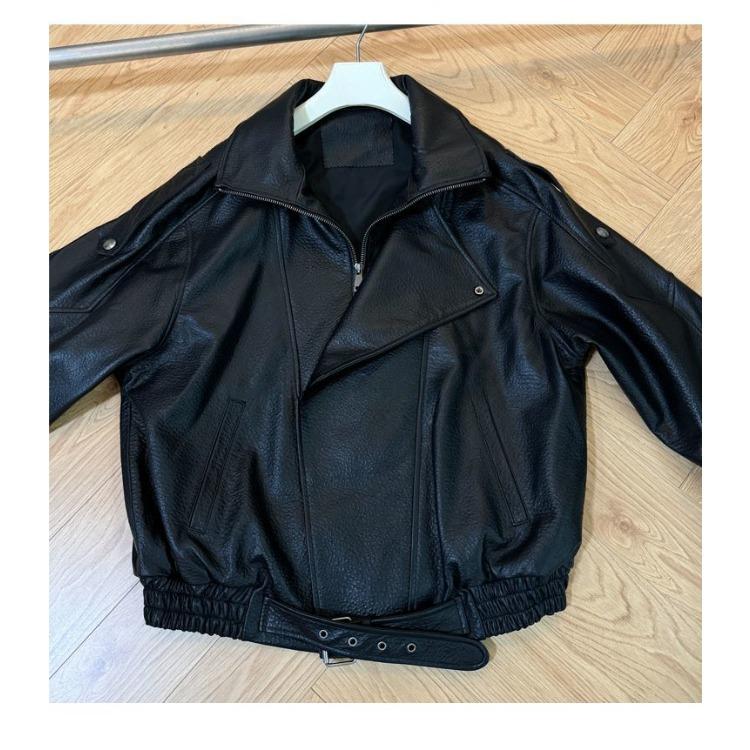 Стильная женская мотоциклетная куртка с утолщенной искусственной кожей ягненка