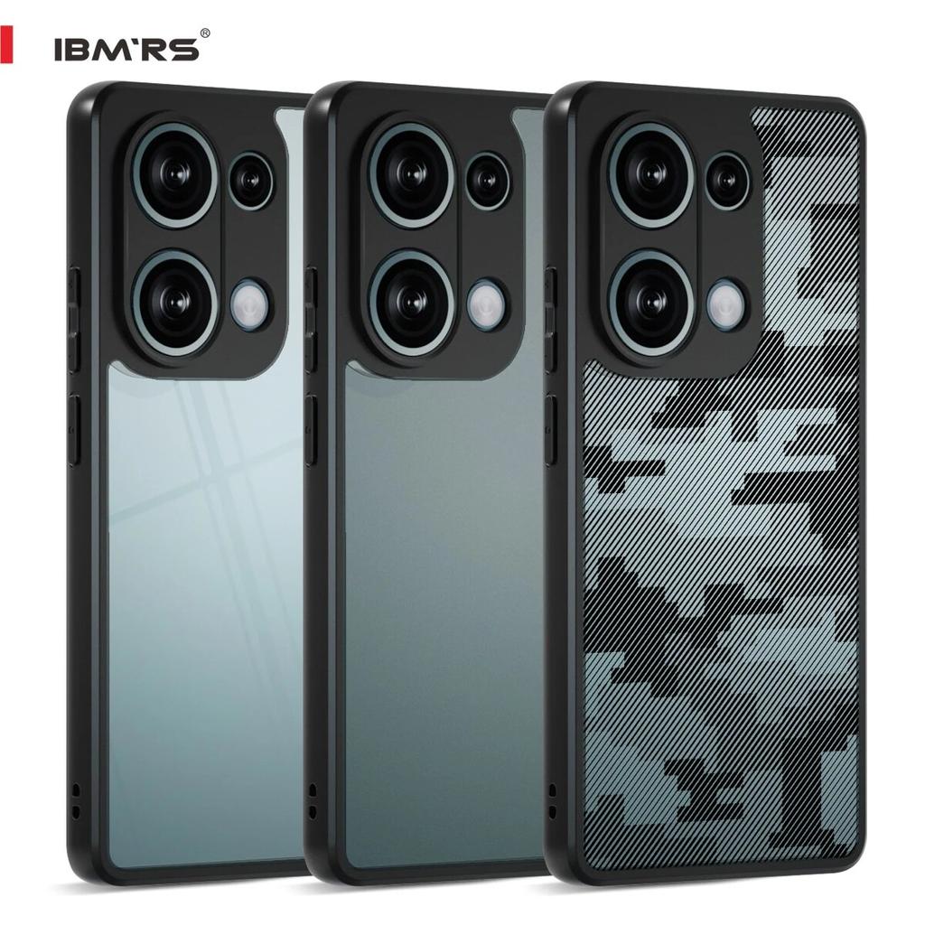 (Comes with Wrist Strap)ibmrs for Xiaomi Redmi Note 13 Pro 4G Anti-Fingerprint Camo Case ,matte Clear Transparent Phone Protective Case