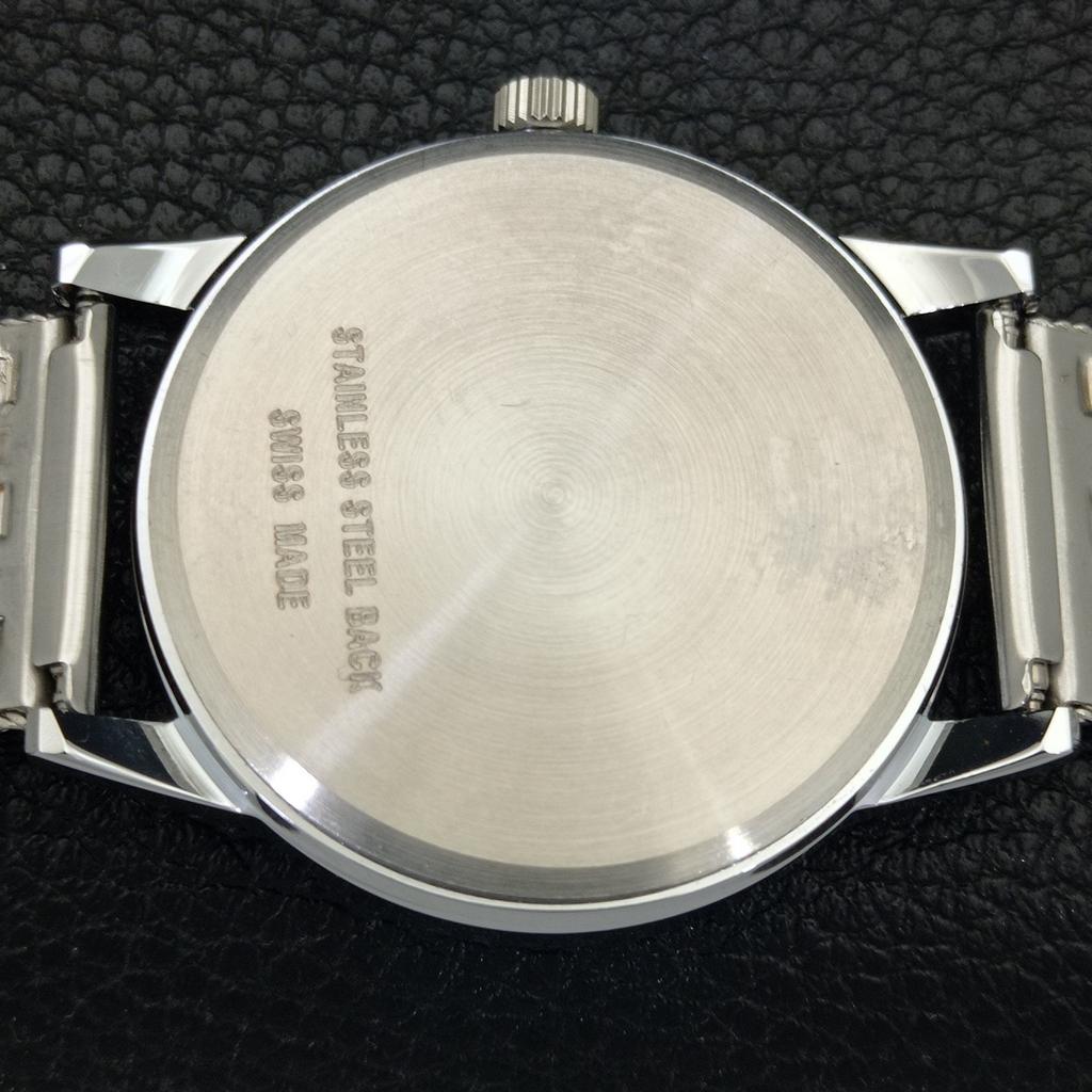 ШВЕЙЦАРСКИЕ ВИНТАЖНЫЕ МУЖСКИЕ ЧАСЫ MONTINE С РУЧНЫМ ПОДЗАВОДОМ, ВОССТАНОВЛЕННЫЕ, ЧЕРНЫЙ ЦИФЕРБЛАТ a441069-1