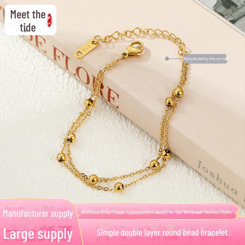 Двухслойный браслет из круглых бусин: Уникальные модные украшения для пар и девушек