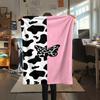 Leopard and cow print Print Flannel Blanket,High quality Comfortable for All Seasons,Home Decor,Warmth and Comfort,Perfect for Christmas Gifts
