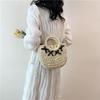 Straw Woven Bag Small Fragrant Style Sling Shoulder Crossbody Bag Hand-held Women's Bag Bow Design Beach Bag AVE