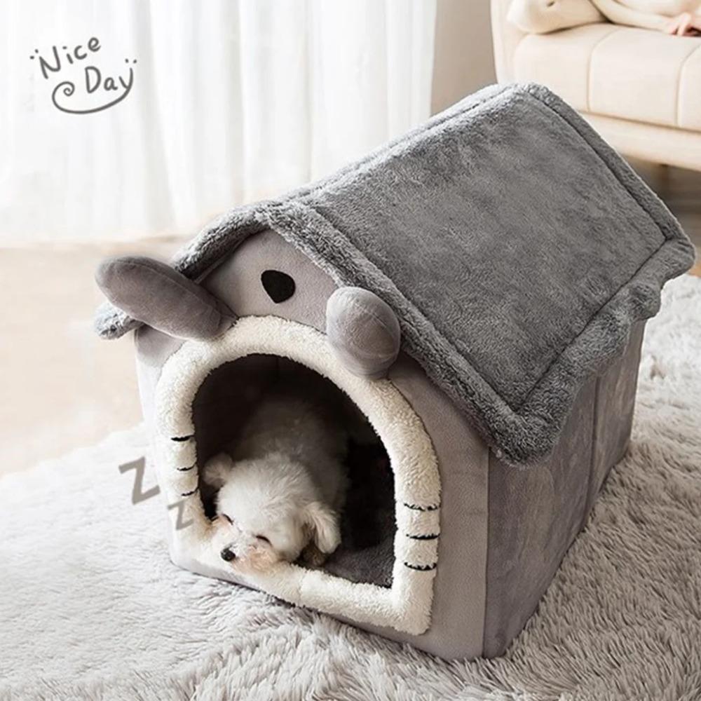 Foldable Pet Bed for Cats And Dogs Removable Washable Indoor Cat Nest Kennel House with Sleeping Area for Small Dogs And Cats