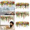 Multicolor 3D Flower Window Sticker Double Sides Glass Decals Floral Rattan Static Stickers  Gift
