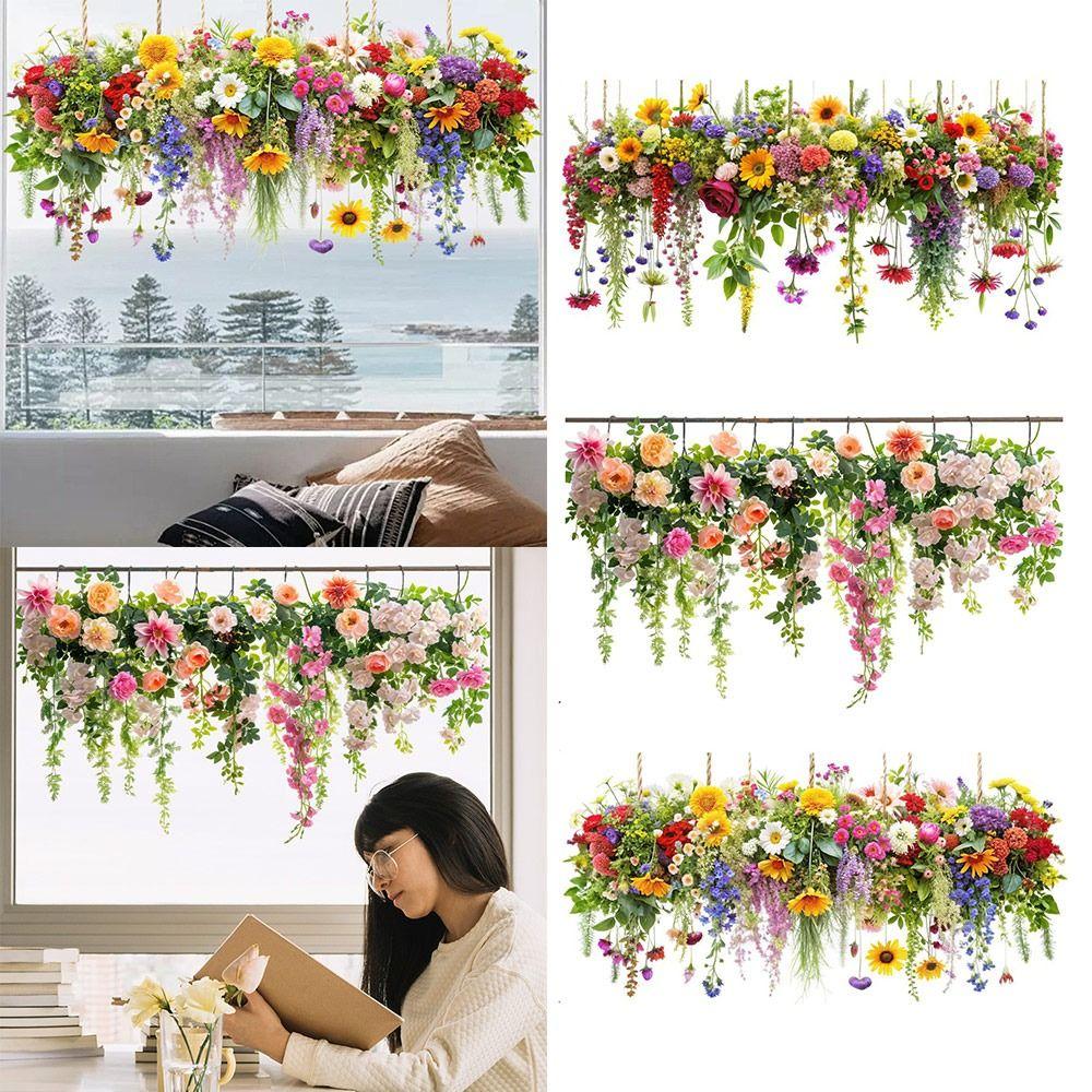 Фотореквізит Квітковий Ротанг Статичні Наклейки Двосторонні Декоративні Наклейки НОВІ Наклейки на Скло Подарунок