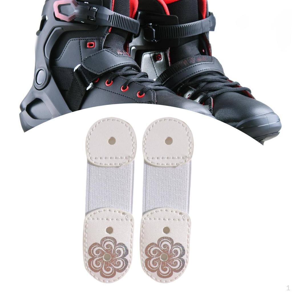 2 Pieces Figure Skating Lace Straps Cover 10cmx3cm Elastic Bands Boots Laces Protection for