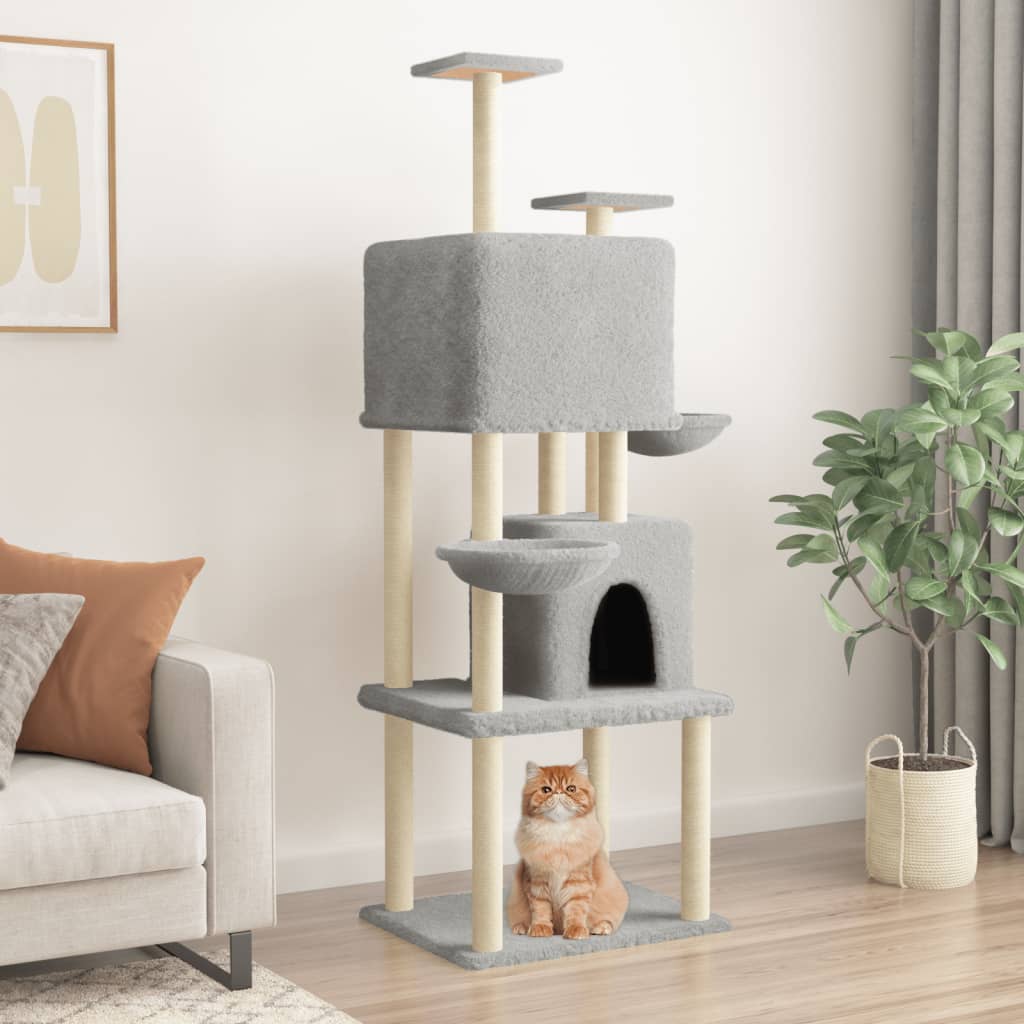 Scratching Post with Sisal Scratching Posts Light Grey 180 cm