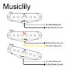 Musiclily RPS6 Jimi Hendrix Vintage Alnico 5 Single Coil Pickup Set for ST Strat Electric Guitar White