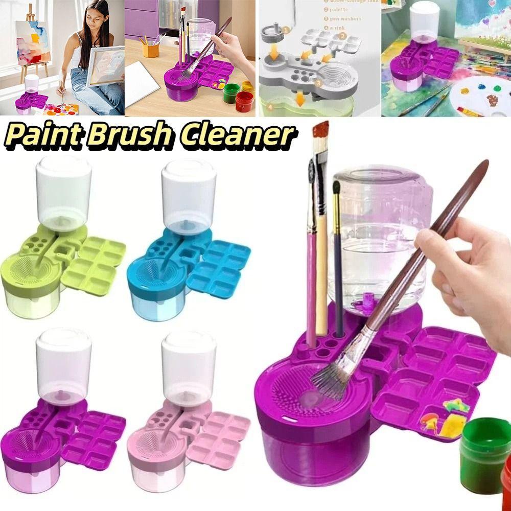 6 In 1 Design Lazy Paintbrush Cleaner Upgraded Water Circulation Lightweight Plastic Water Circulation Paint Cleaner
