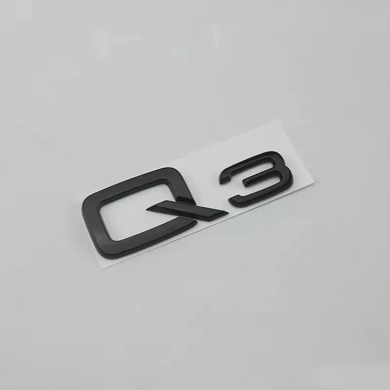 hot Q3 2013-2022 4Ring logo ABS Black Car Hood Front Grill Emblem Rear Trunk Badge Sticker Q3 Sticker Quarrto Sline Emblem
