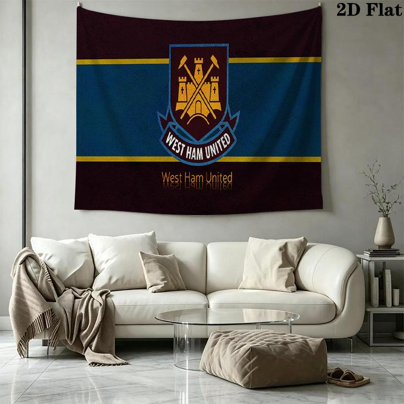 West Ham United FC Wall Tapestry Aesthetic Wall Hanging Printed Fabric Blanket Decorative Tapestries for Bedroom Living Room Home Decor