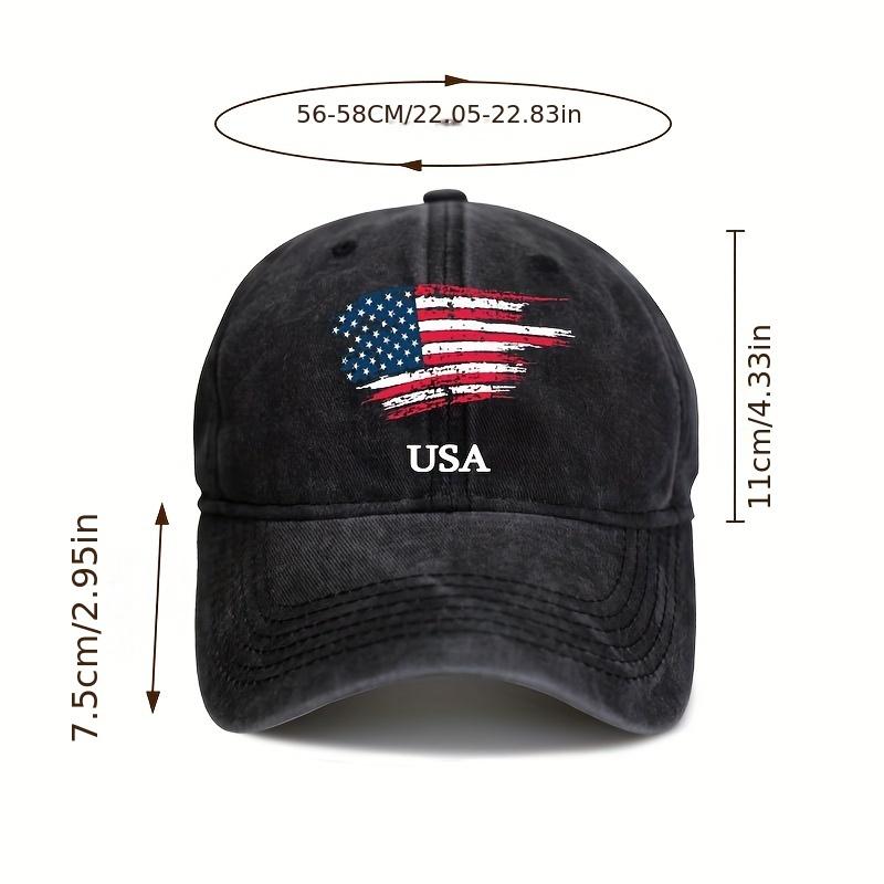 Кепка для бейсбола с потертым флагом США, полиэстер, регулируемая, летняя, для улицы, путешествий