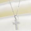 Cross Necklace Women's Summer Full Diamond Simple Versatile Premium Sense Clavicle Chain Light Luxury Micro-inlaid Zircon Necklace Titanium Steel